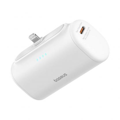 Външна батерия с Lightning конектор - Baseus Compact Powerbank Lightning Connector 5000mAh 20W (P10068307213-00) (бял)