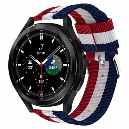 Текстилна каишка за Samsung Galaxy Watch, Huawei Watch, Xiaomi, Garmin и други часовници с 20мм захват - Tech-Protect Welling Band 20mm (син-червен)