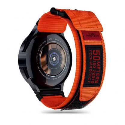 Изключително здрава текстилна каишка за Samsung Galaxy Watch, Huawei Watch, Xiaomi, Garmin и други часовници с 20мм захват - Tech-Protect Scout Pro Watch Strap 20mm (оранжев)