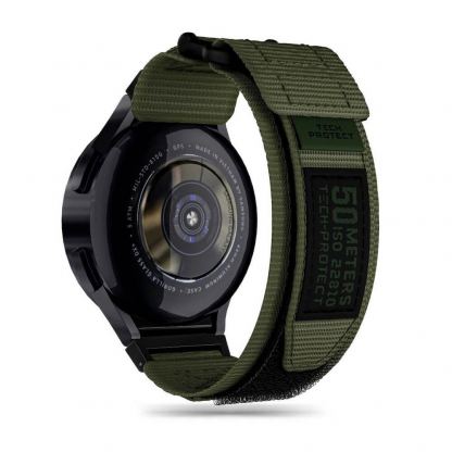 Изключително здрава текстилна каишка за Samsung Galaxy Watch, Huawei Watch, Xiaomi, Garmin и други часовници с 20мм захват - Tech-Protect Scout Pro Watch Strap 20mm (зелен)