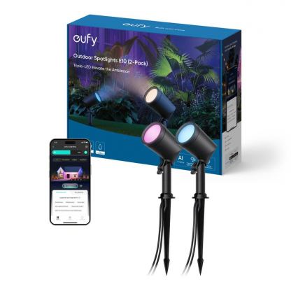 Система за безжично управляемо външно осветление за дома - Anker Eufy Outdoor Spotlights E10 (черен)