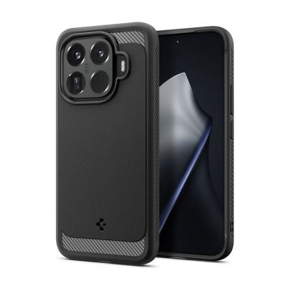 Тънък качествен силиконов (TPU) калъф за Xiaomi 15T Pro - Spigen Rugged Armor Case (черен)