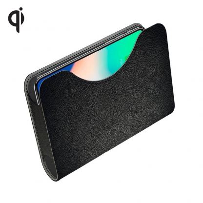 Zens Etui Power Bank 5200mAh Qi Wireless Charger Holder Case ZEPB02B/00 - кожен кейс с вградена батерия и безжично зареждане за QI съвместими устройства (черен)