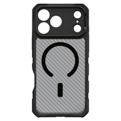 Хибриден удароустойчив кейс с кевлар за iPhone 17 Pro Max (черен-прозрачен мат) - ItSkins Supreme R Tek MagSafe Case (bulk)