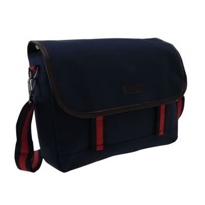 Kangol Messenger Bag - платнена чанта с презрамка за преносими компютри до 14 инча (тъмносиня)