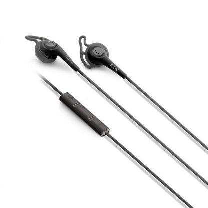 iLuv FitActive SpeakEZ Earphones - спортни слушалки с микрофон и управление на звука за iPhone, iPad, iPod и мобилни устройства (черни)