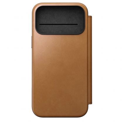 Кожен калъф (естествена кожа), тип портфейл с MagSafe за iPhone 17 Pro Max - Nomad Modern Leather Folio MagSafe Case (кафяв)