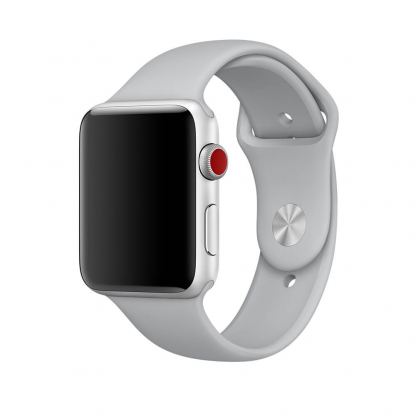 Apple Sport Band S/M & M/L - оригинална силиконова каишка за Apple Watch 38мм, 40мм (бледосив) (Apple Box)