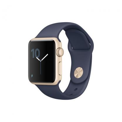 Apple Sport Band S/M & M/L - оригинална силиконова каишка за Apple Watch 42мм, 44мм (тъмносин) (reconditioned) (Apple Box)