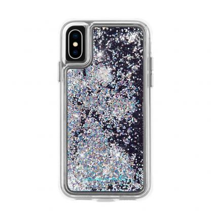 CaseMate Waterfall Glow Case - дизайнерски кейс с висока защита за Apple iPhone XS, iPhone X (бял)