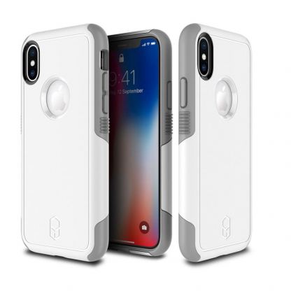 Patchworks Level Aegis Case - хибриден удароустойчив калъф за iPhone XS, iPhone X (бял) 