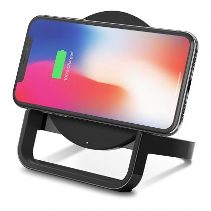 Belkin BOOST UP Wireless Charging Stand 10W - поставка (пад) за безжично захранване за  Apple, Samsung, LG, Sony и други QI съвместими устройства (черен)