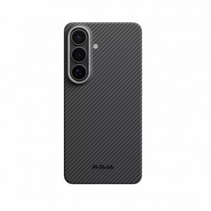 Кевларен кейс с MagSafe за Samsung Galaxy S26 - Pitaka Edge Aramid Fiber MagSafe Case Aeron Button (черен)