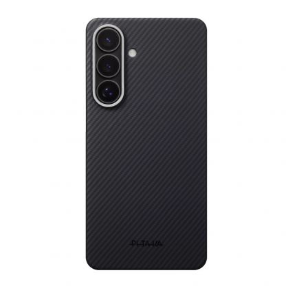 Кевларен кейс с MagSafe за Samsung Galaxy S26 Plus - Pitaka Edge Aramid Fiber MagSafe Case Aeron Button (черен)