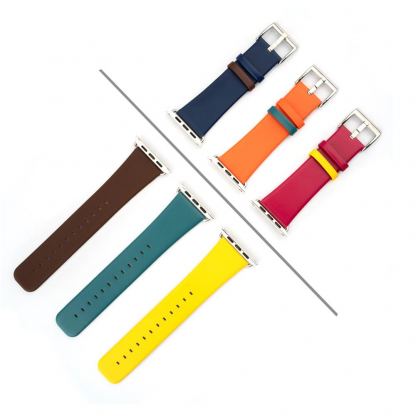 4smarts Leather Duett Wrist Band - кожена каишка за Apple Watch 42мм, 44 мм (лилав-розов)