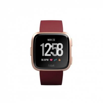Fitbit Versa (NFC) - умен фитнес часовник с известия и следене на дневната и нощна активност на организма за iOS, Android и Windows Phone (червен-розово злато)