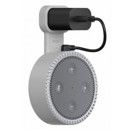 Elago Echo Dot 2nd Generation Outlet Wall Mount - силиконова поставка за Echo Dot 2 (бяла)