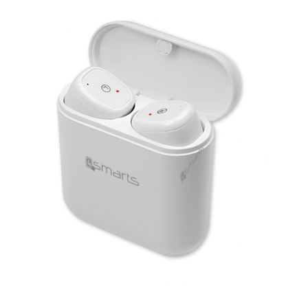 4smarts True Wireless Stereo Headset Eara TWS Buttons - безжични Bluetooth слушалки с микрофон за мобилни устройства (бял) 