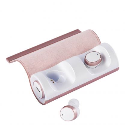 PaMu Scroll TWS Headset Sakura - иновативни безжични Bluetooth слушалки с микрофон (розово злато) 