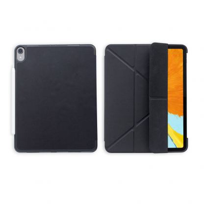 Torrii Torrio Plus Case - кожен кейс и поставка с отделение за Apple Pencil за iPad Pro 11 (2018) (черен)