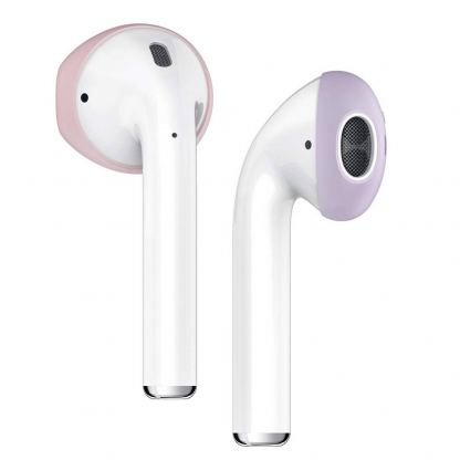 Elago Airpods Secure Fit - антибактериални силиконови калъфчета за Apple Airpods (бял) (4 броя) (розов)