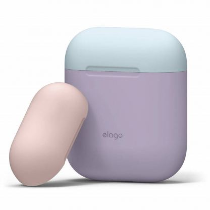 Elago Duo Silicone Case - силиконов калъф за Apple Airpods (лилав)