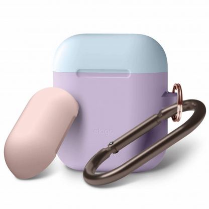Elago Duo Hang Silicone Case - силиконов калъф за Apple Airpods (лилав)