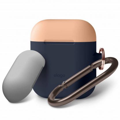 Elago Duo Hang Silicone Case - силиконов калъф за Apple Airpods (тъмносин)