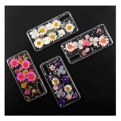 4smarts Soft Cover Glamour Bouquet - силиконов (TPU) калъф с цветя за Huawei P20 (розов-златист)