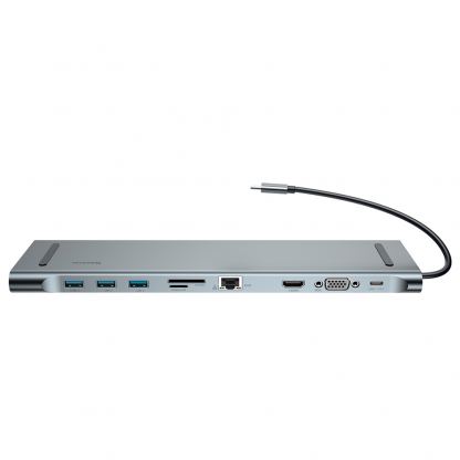 Baseus Enjoyment Series USB-C Notebook Hub - мултифункционален хъб за свързване на допълнителна периферия за Macbook и USB-C устройства (сив)