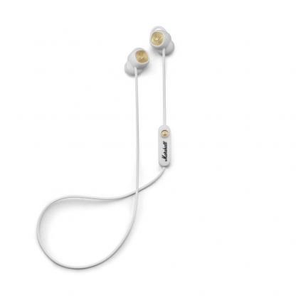 Marshall Minor II Bluetooth - безжични слушалки с микрофон за смартфони и мобилни устройства (бял)