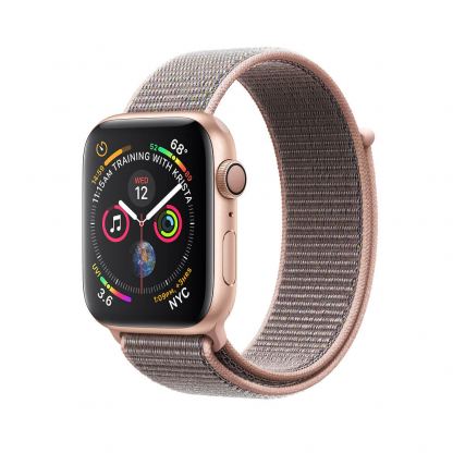 Apple Watch Series 4, 44mm Gold Aluminum Case with Pink Sand Sport Loop - умен часовник от Apple