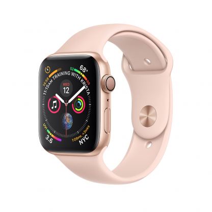 Apple Watch Series 4, 40mm Gold Aluminum Case with Pink Sand Sport Band - умен часовник от Apple