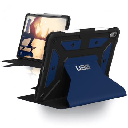 Urban Armor Gear Metropolis Folio Case - удароустойчив хибриден кейс от най-висок клас за iPad Pro 11 (2018) (тъмносин)