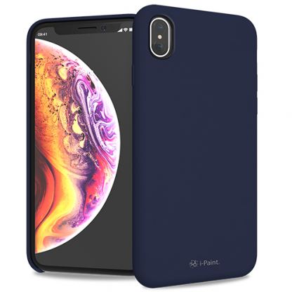 iPaint Solid Soft Case - силиконов (TPU) калъф за iPhone XS Max (тъмносин)