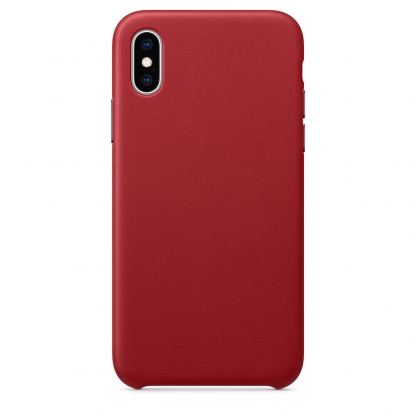 SDesign Leather Original Case - качествен кожен (естествена кожа) кейс за iPhone XS Max (червен)