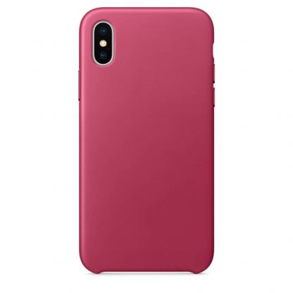 SDesign Leather Original Case - качествен кожен (естествена кожа) кейс за iPhone XS Max (розов)