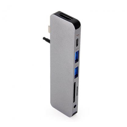HyperDrive Solo 7-in-1 USB-C Hub - мултифункционален хъб за свързване на допълнителна периферия за MacBook Pro и компютри с USB-C (тъмносив)