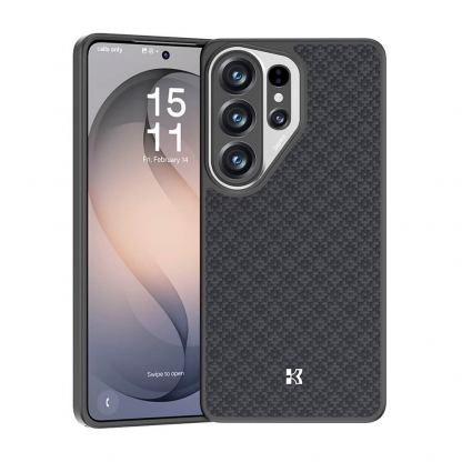 Удароустойчив кевларен кейс с MagSafe за Samsung Galaxy S26 Ultra - Benks Magnetic Armor Pro ArmorGrid Kevlar Case Metal Frame Case 600D (черен)
