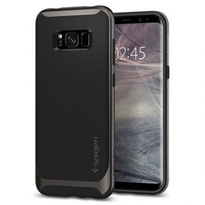 Spigen Neo Hybrid Case - хибриден кейс с висока степен на защита за Samsung Galaxy S8 (тъмносив)