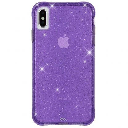CaseMate Sheer Crystal Case - кейс с висока защита за iPhone XS Max (лилав)