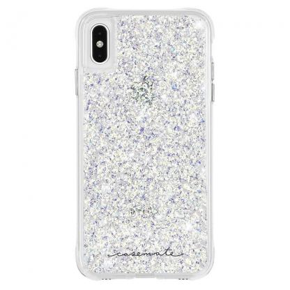 CaseMate Twinkle Case - дизайнерски кейс с истински перлени нишки и висока защита за iPhone XS Max (бял)