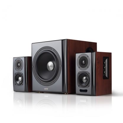 Edifier S350DB Bookshelf Speakers with Subwoofer - безжични 2.1 аудио спийкъри със субуфер (кафяв)