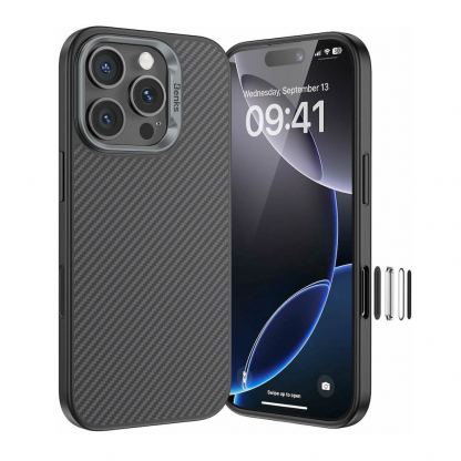 Кевларен кейс с MagSafe за iPhone 16 Pro - Benks Armor Pro Metal Frame Camera Control Button Kevlar Case 600D (черен)