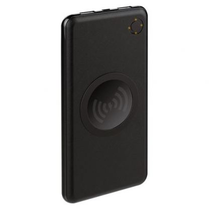 Platinet Power Bank 10000 mAh - външна батерия с безжично зареждане и 2 USB изходa за таблети и смартфони (черен)