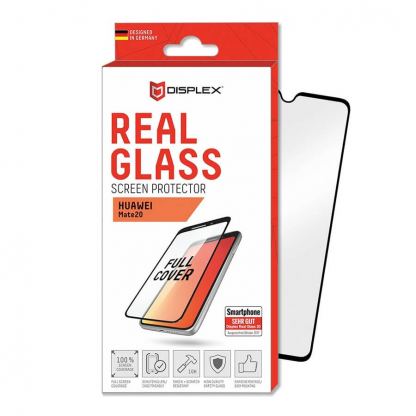 Displex Real Glass 10H Protector 3D Full Cover - калено стъклено защитно покритие за дисплея на Huawei Mate 20 (черен-прозрачен)
