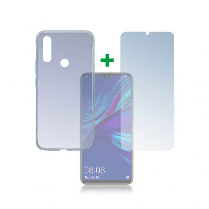 4smarts 360° Protection Set - тънък силиконов кейс и стъклено защитно покритие за дисплея на Huawei P Smart Plus (2019) (прозрачен)