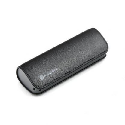 Platinet Power Bank Leather 2600mAh + microUSB cable - външна батерия 2600mAh за зареждане на мобилни устройства (черен)