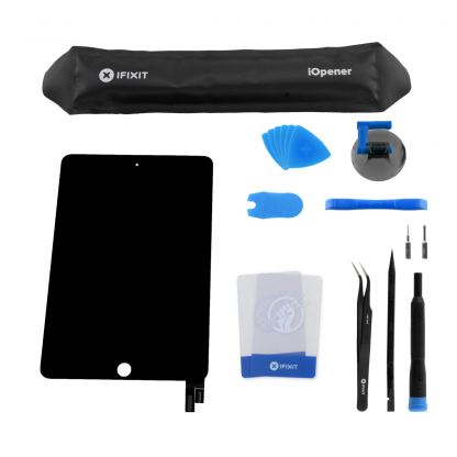 iFixit iPad Mini 4 LCD Screen and Digitizer - комплект резервен дисплей за iPad Mini 4 (LCD екран и дигитайзер) и инструменти за смяна (черен)