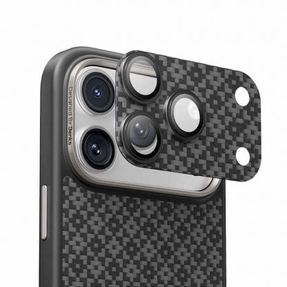 Предпазни стъклени лещи с цяла кевларна плочка за камерата на iPhone 17 Pro Max - Benks ArmorWarrior Aramid Lens Protector Tempered Glass (черен)